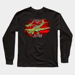 JU87 Stuka WW2 German Dive Bomber Aircraft Long Sleeve T-Shirt